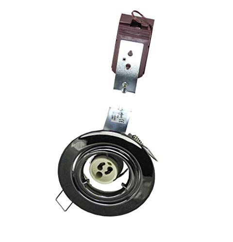 Downlight réglable Ansell ATLG/BLC noir chrome encastrable non ignifuge pour plafond