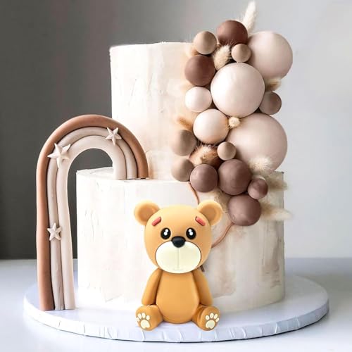 Décoration de gâteau de luxe marron LaVenty pour une fête prénatale unique