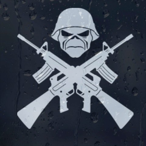 Army Soldier Cross Guns Vinyl Decal (External Fitting)