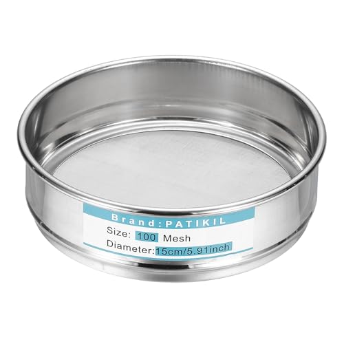 PATIKIL Lab Sieve 100 Mesh 0.106mm 5.9"/15cm Diameter Sifting Screen