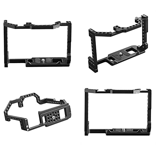 Image of Camera Cage for Compatible for Canon EOS 90D /80D /70D DSLR Camera Photography DSLR Camera Full Cage with Dual Cold Shoe Mount 1 /4 inch Screw Hole Standard 38mm Bottom Plate
