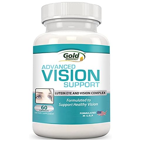Advanced Vision Support - Lutein Eye & Vision Complex with Lutein, Bilberry, Zinc, Grapeseed & Essential Vitamins - All Natural Retina Capsules for Eye Health - Made in USA Cover
