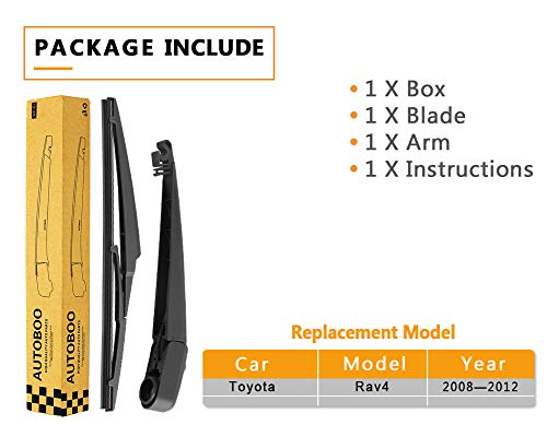 Rear Wiper Arm Blade Set Replacement For RAV4 2000-2012 -Factory OE Style 85242-12090