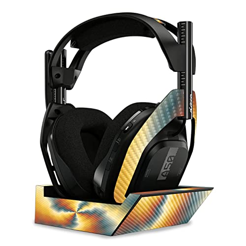 Image of MightySkins Carbon Fiber Skin Compatible with Astro A50 Wireless Headphones + Base Station (Gen 4) - Eye of The Storm | Protective, Durable Textured Carbon Fiber Finish | Easy to Apply