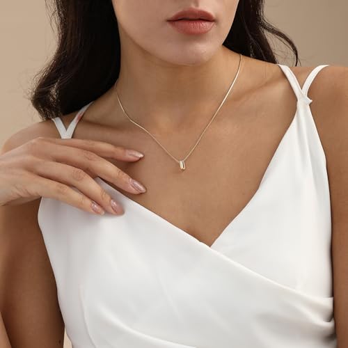 MARYLAX Bubble Gold Letter Necklace, 14k Gold Plated Balloon Initial Necklace for Women, Dainty Gold Necklace Personalized Bubble Pendant Name Necklace, Fashion Accessories Trendy Jewelry by MARYLAX - Used condition - Image 4