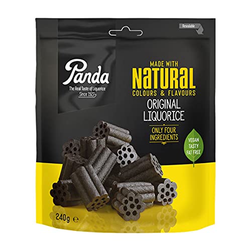 Panda Original Liquorice Vegan Vegetarian Natural Liquorice Sweets 240g (Pack of 2)