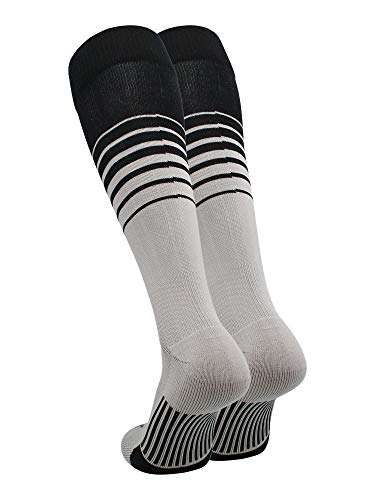 Image of TCK Elite Breaker Striped Socks | Over-the-Calf Soccer Baseball Softball Socks | Extra Stretch for Shin Guards | USA Made