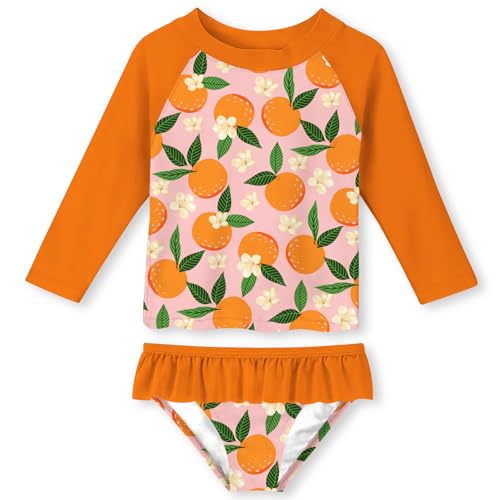 Image of UNIFACO Toddler Girls Swimsuit Rashguard Set Summer Beach Breathable Tankini with UPF 50+ Sun Protection 2-8T