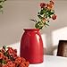 hjn Red Flower Vase- Ceramic Vase for Decor, White vase for Flowers, Modern Vases for Living Room/Home Decor Accents/Entryway/Mantel/Bookshel-Red