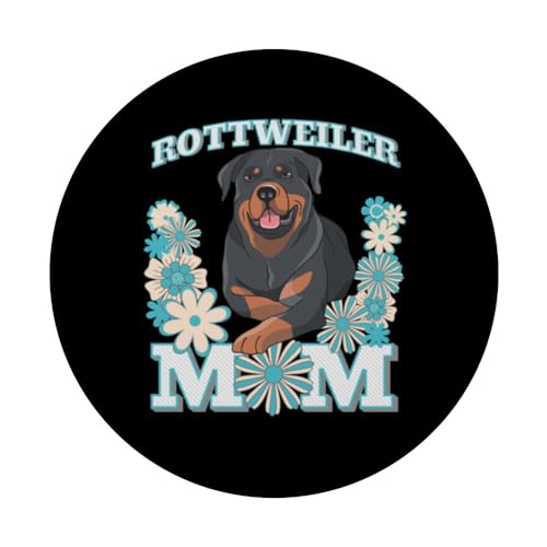 Rottweiler Mom Dog Design PopSockets Swappable PopGrip, Black - Image 3