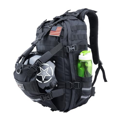 Aferrizu Mochila de motocicleta, mochila de capacete impermeável para homens, mochila de viagem expa