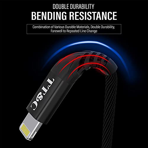 Tt&C Short Iphone Lightning Cable 1Ft Charger Sync And Charging Data Cord Compatible With Iphone 14/14 Pro/ 14 Pro Max/ 13/13 Pro/ 12/11/ Xs/Xs Max/Xr/X/8/8 Plus/7/6S/5C/5S/Ipad Pro Black 4Pack #TOP3