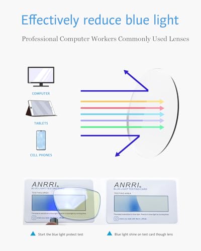 Image of ANRRI Classic Elegant Cat Eye Style Blue Light Blocking Computer Glasses for Women Vintage Frame
