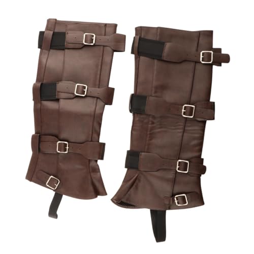 Guêtres élégantes de chevalier en cuir PU pour déguisement Halloween et théâtre
