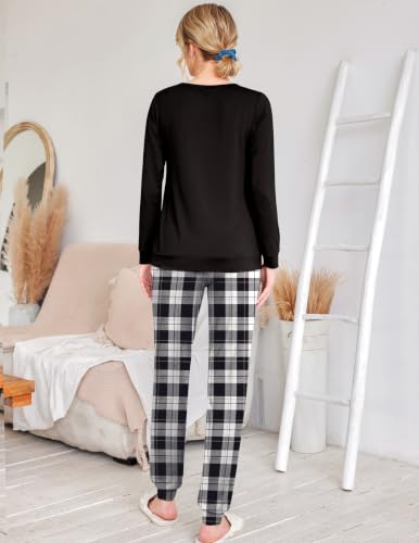Ekouaer 2 Pack Pajamas for Women Set Long Sleeve Jogger Pjs Cozy Lounge Set - image 3