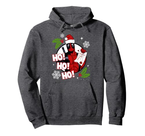 Marvel Deadpool Christmas Ho Ho Naughty List Pullover Hoodie