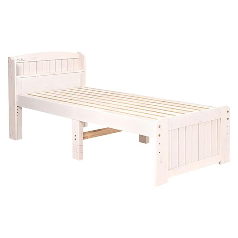 Amazon｜萩原 セミシングルショートベッド(ホワイトウオッシュ) MB