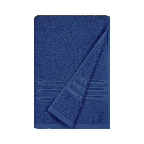 Image of MYTRIDENT Bath Towel | Comfort Living | Quick Drying | Travel Friendly | for Men /Women | 1 Piece Large Size | 100% Cotton 400 GSM | 70 x 140 cms - New Navy