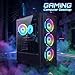 STGAubron Gaming PC Desktop, Intel Core i7 up to 3.9G, Radeon RX 580 8G, 16GB RAM, 512GB SSD, WiFi 6, BT 5.0, RGB Fan x 4, Windows 11 Home