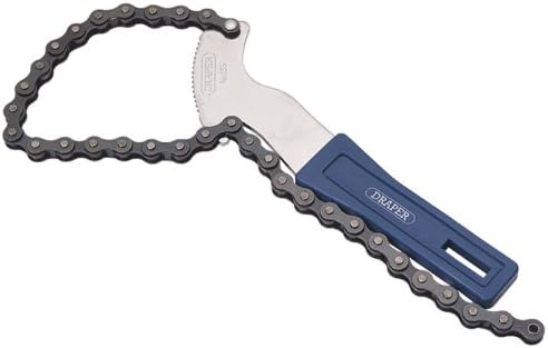 100MM CAPACITY CHAIN OIL FILTER WRENCH - With heavy duty chain which gives a positive grip on oil filter during removal. Plastic covered steel leverage handle. Display packed.