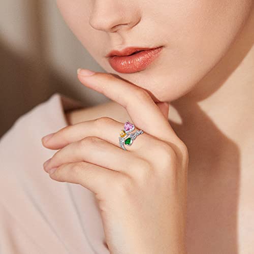 Konikit Silvery With Color Zircon Adjustable Rings | Stacking Rings | Rings For Women Girls For Valentine's Day #TOP4