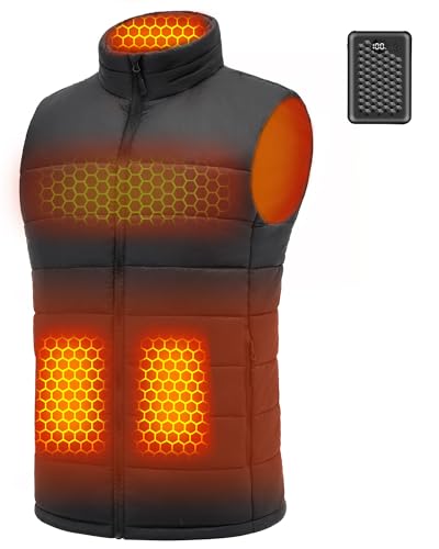 Men Heated Vest Battery Pack Included Rechargeable Ski Essential Snowboard Gear Motorcycle Riding Accessories Jacket Outfits Clothing Bibs Suits Snowmobile Equipment Cycling Must Have Biker Lover Gift