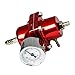 Universal Adjustable Fuel Pressure Regulator Kit with 0-140 PSI Gauge Aluminum Gas Oil Injection Pressure Regulator Red FPR