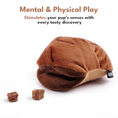 CHEWFFON Interaktives Hundeanreicherung Schnüffelspielzeug, Quietschendes Hundespielzeug, Niedliche Weiche Welpengeschenke, Knisterli-Puzzle-Spielzeug für Gehirnstimulation, Zimtrollenspielzeug für