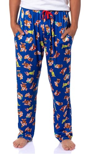 Disney Men's Snow White and The Seven Dwarfs AOP Adult Lounge Sleep Pajama Pants with Drawstring Elastic Waistband