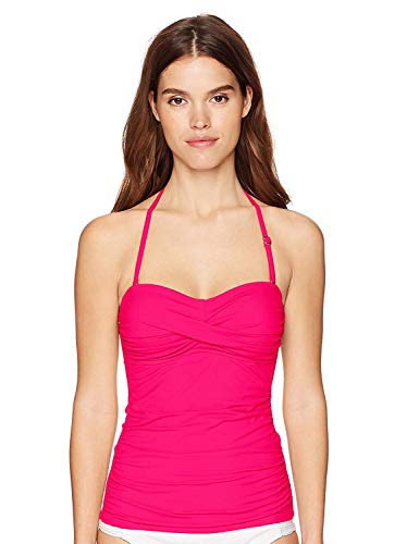 Image of Anne Cole Women's Twist Front Shirred Bandeau Tankini Swim Top
