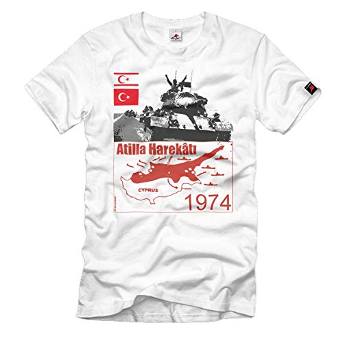 Camiseta Batalla de Chipre Atilla Harekat 1974 Camiseta Hombre 4XL Blanco #33210