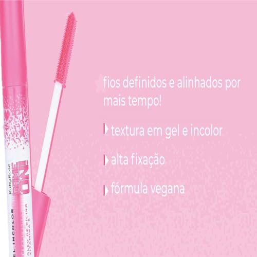 KIT 2 GEL INCOLOR CÍLIOS + SOBRANCELHAS GAME ON, HB-509, TB, RUBY ROSE