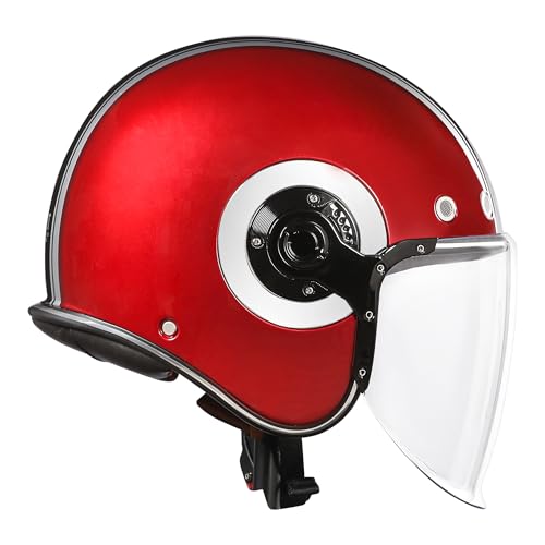 Image of Royal Enfield Spirit of SM ID ABS GL Red ISI and DOT Certified Riding Motorcycling Helmet (L) 58 Cm - High Impact Grade Thermoplastic & High Density EPS Liner