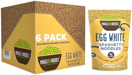 Miracle Noodle Egg White Spaghetti Pasta, 3.5 Oz (Pack of 6)