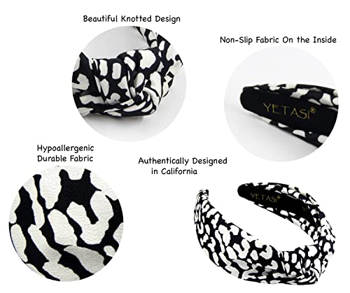 Yetasi Satin Leopard Knotted Headband For Women Is Chic. White & Black Headbands For Women Are Unique. Leopard Top Knot Head Bands Are Classy. Win Complements With Cheetah Head Band #TOP3
