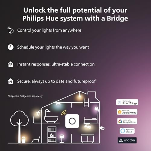 Image of Philips Hue Indoor 10 Ft Smart RGBWW LED Solo Lightstrip Base Kit, 1 Pack, Control with Hue App, LED Strip Lights Compatible with Alexa, Google Assistant and Apple HomeKit, Pack of 4