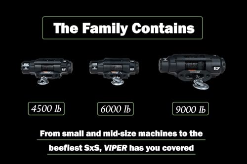 Cabrestante VIPER V3 9000lb UTV/ATV Militar con cuerda sintética miniatura 6