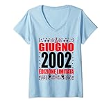 donna 20 anni di compleanno giugno 2002 edizione limitata 2002 maglietta con collo a v
