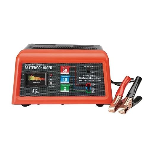 Cen-Tech 60581 Manual Car Battery Charger with Engine Start, 10/2/50 Amp/12V