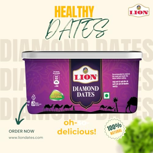 Image of LionDates Diamond Safawi Dates 500g Pack - Healthy & Nutritious Snack - Rich In Vitamins & Minerals - Saudi Arabia Khajoor Dry Fruits Pack