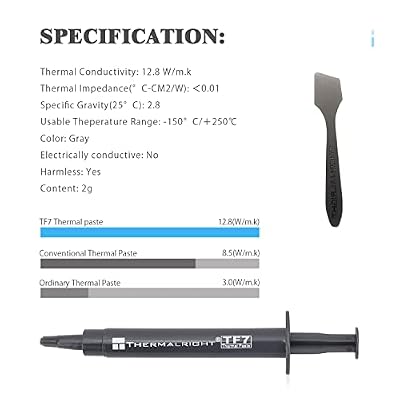 Thermalright TF7 2g Thermal Grease Compound for Coolers,Thermal Conductivity is 12.8W/m.k-2 Grams, with a Spatula Tool(TF7 2g)