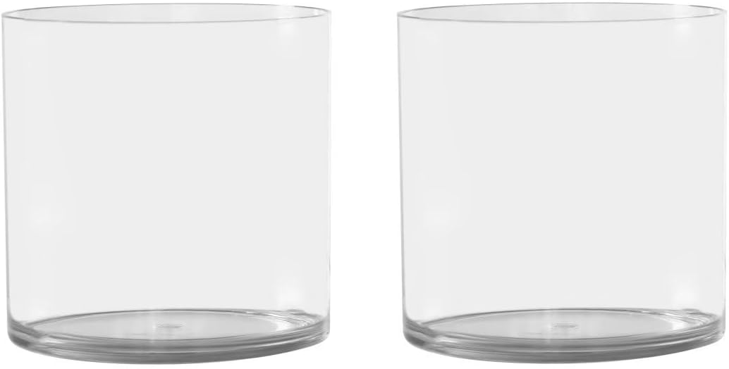 8 Pack Flower Vase Acrylic Cylinder,3.94" Tall Clear Vase for Centerpieces,Wedding Decorative,Home Décor, Non Breakable Plastic, 3.94"X3.94" Tall Round - Clear