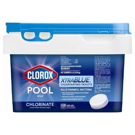 CLOROX Pool&Spa XtraBlue 3-Inch Long Lasting Chlorinating Tablets, 5-Pound Chlorine