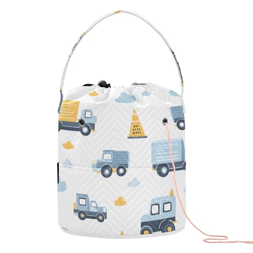 Yarn Storage Bag Small Crochet Bag Knitting Bag Organizer Cute Truck Cloud Yarn Bags for Crocheting Basket