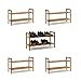 Relaxdays 5X Set Scarpiera in Legno di Noce, Porta Scarpe Impilabili, 2 Ripiani per 6 Paia Ognuno, Mobiletto, Scaffale, Naturale