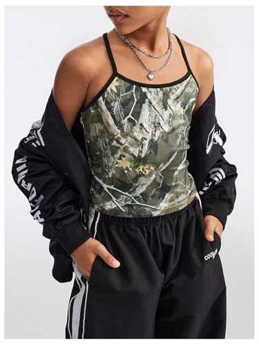 Floerns Girl's Camo Print Racer Back Sleeveless Kids Camisole Athletic Cami Tank Top3