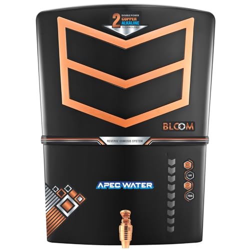 Image of Apec Water 4x Technology with Alkaline Purification, 10 Stage RO Water Purifier with UV, UF, TDS Adjuster and 12 Liter Storage Tank, Best for Home and Offices Black 12L