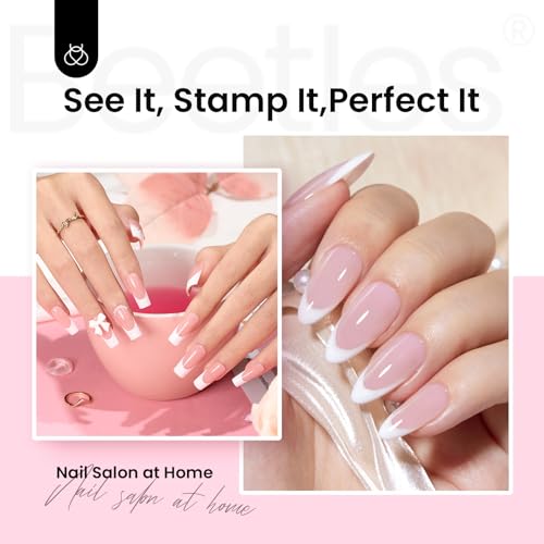 Image of Beetles French Tip Nail Stamp 3Pcs Silicone Nail Stamp Kit