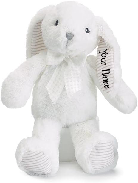 Vista 5 de Recuerdo de conejo azul personalizado suave y flexible para orejas de conejo de Pascua, 8 pulgadas