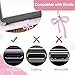 MOROBOR Charms Set for Kindle, Set Include Cute Pink Round Grip Holder & Bow Key Chain with Hook Dust Plug Charm Type C Compatible for Kindle E-Reader Phone